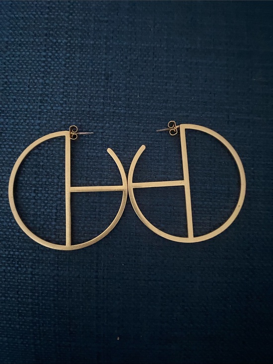 Madewell Jewelry - Madewell Gold Geometric Hoop Earrings